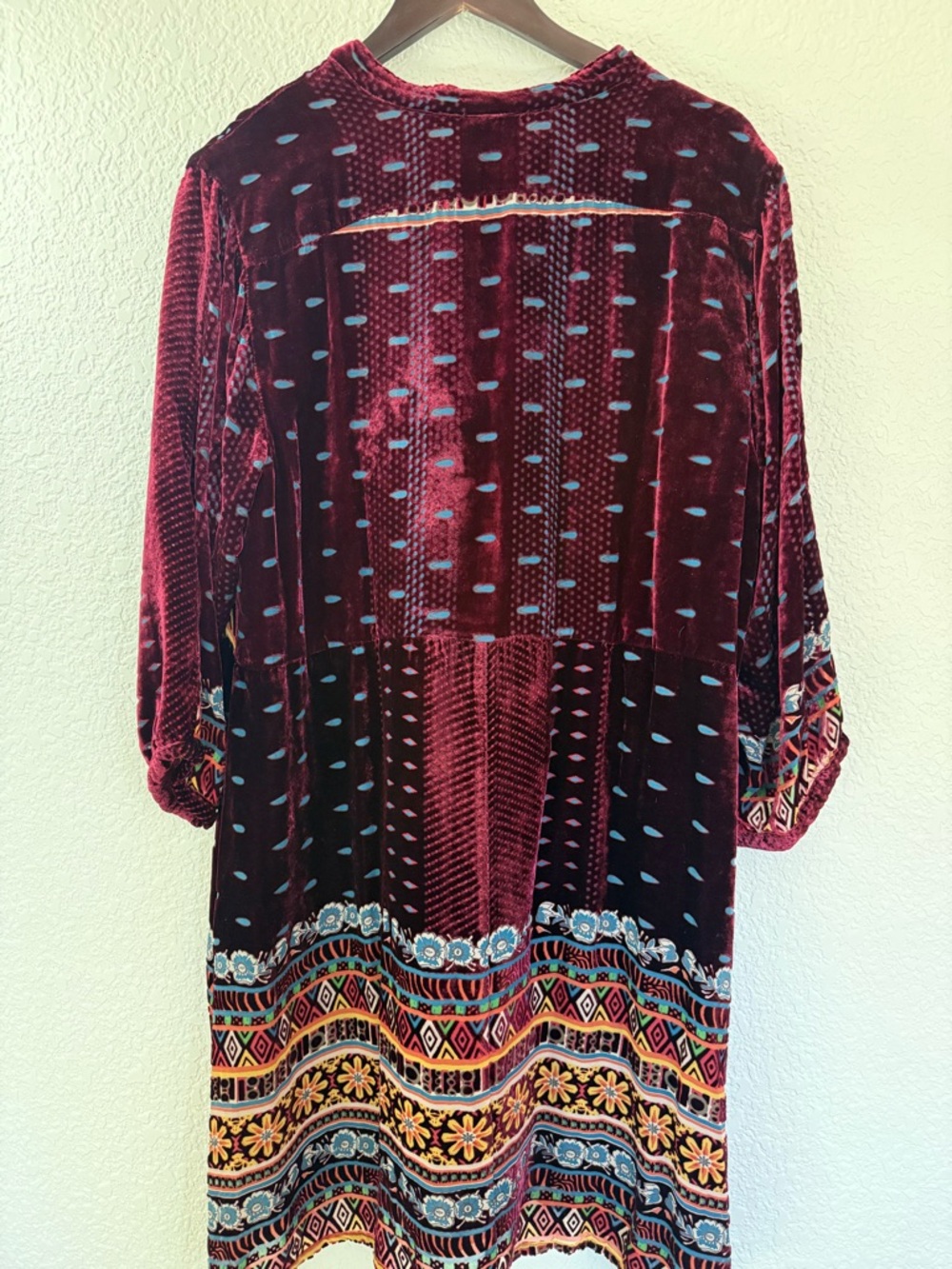 Johnny Was Velvet Embroidered Tunic Dress| | Boho Kantha Bae Style| XL - Picture 10 of 16